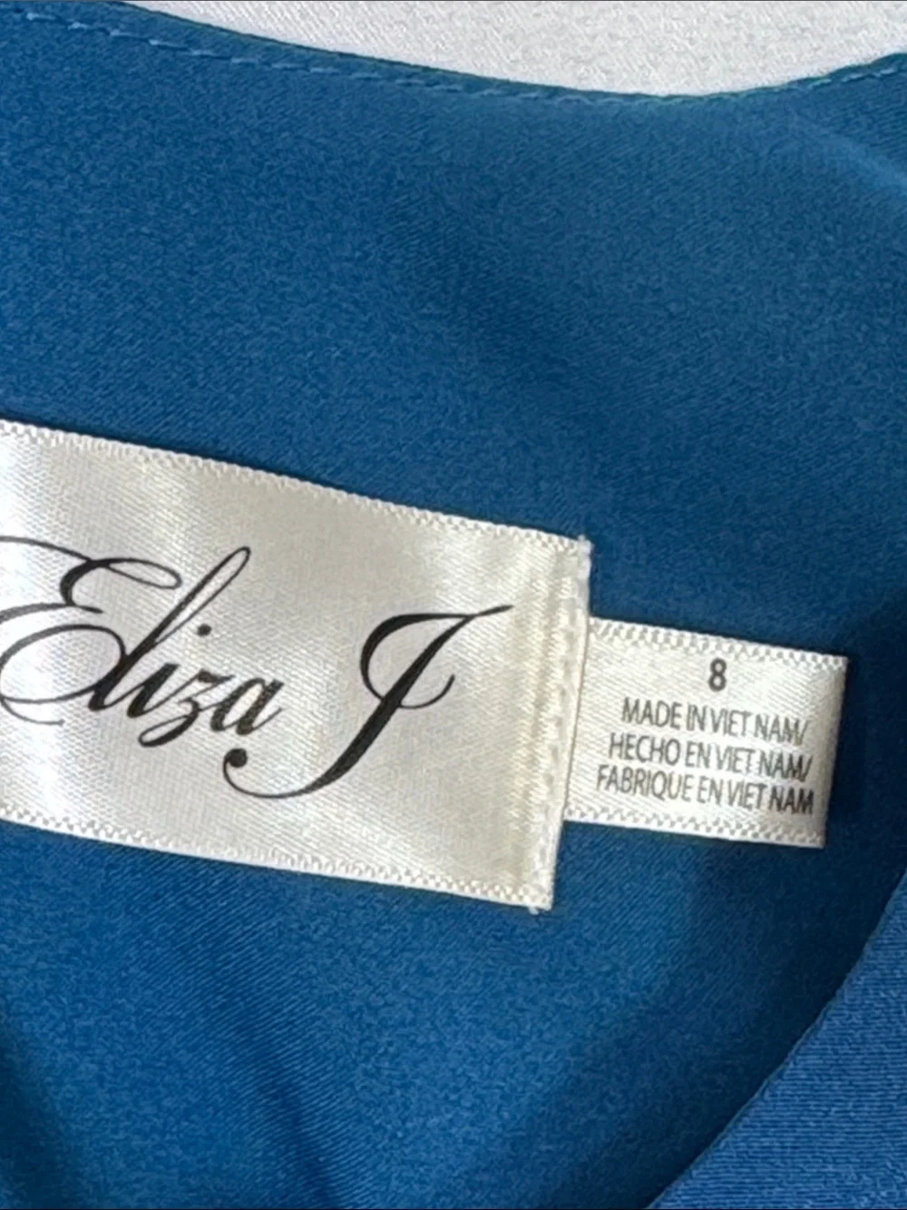Eliza J Ballon Sleeve Crepe Fit & Flare Dress Size 8 Teal - Picture 13 of 15